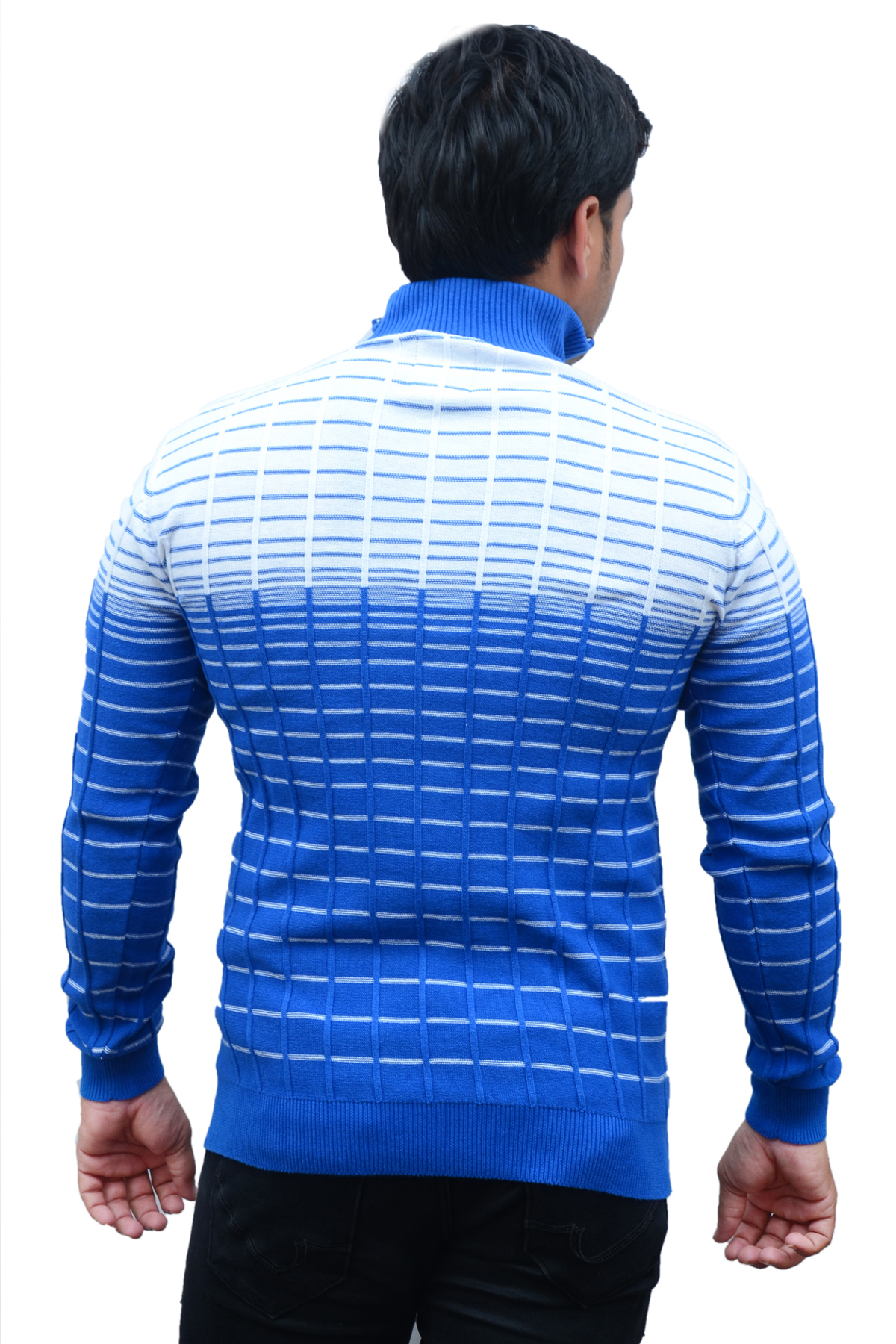 Men Self Design High Neck Cotton Blend Multicolor T-Shirt