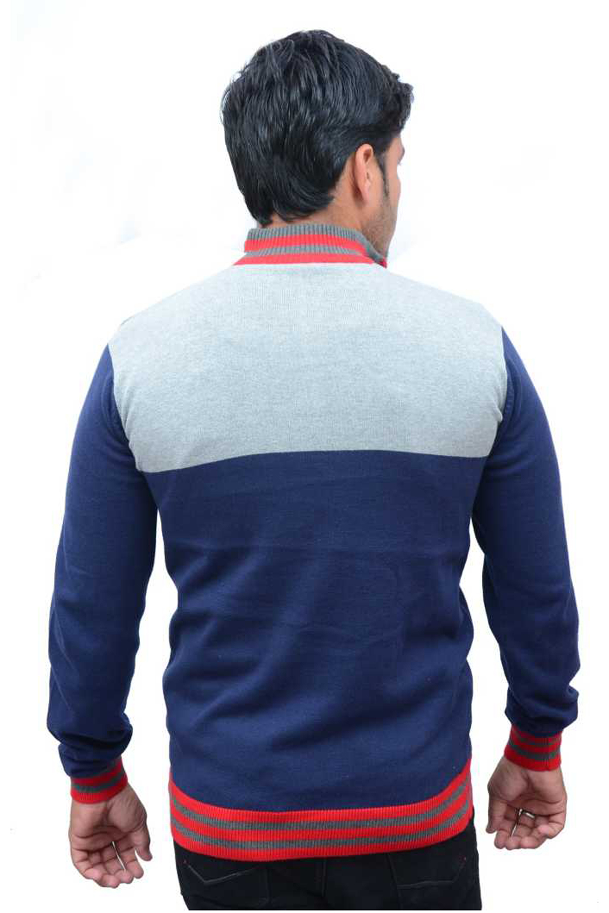 Men Self Design High Neck Cotton Blend Multicolor T-Shirt